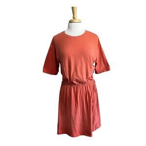 Old Navy Mini Dress Womens Large Salmon Drawstring Elastic Waist Short Pullover